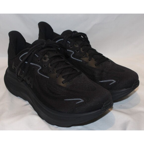 NIB Hoka One Men\'s Clifton 10 WIDE Running Athletic Sneakers‎ BBLC BLACK main image 9